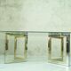 Italian modern brass and chrome coffee table, 1970