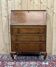 English donkey desk in oak and leather top, 1950s