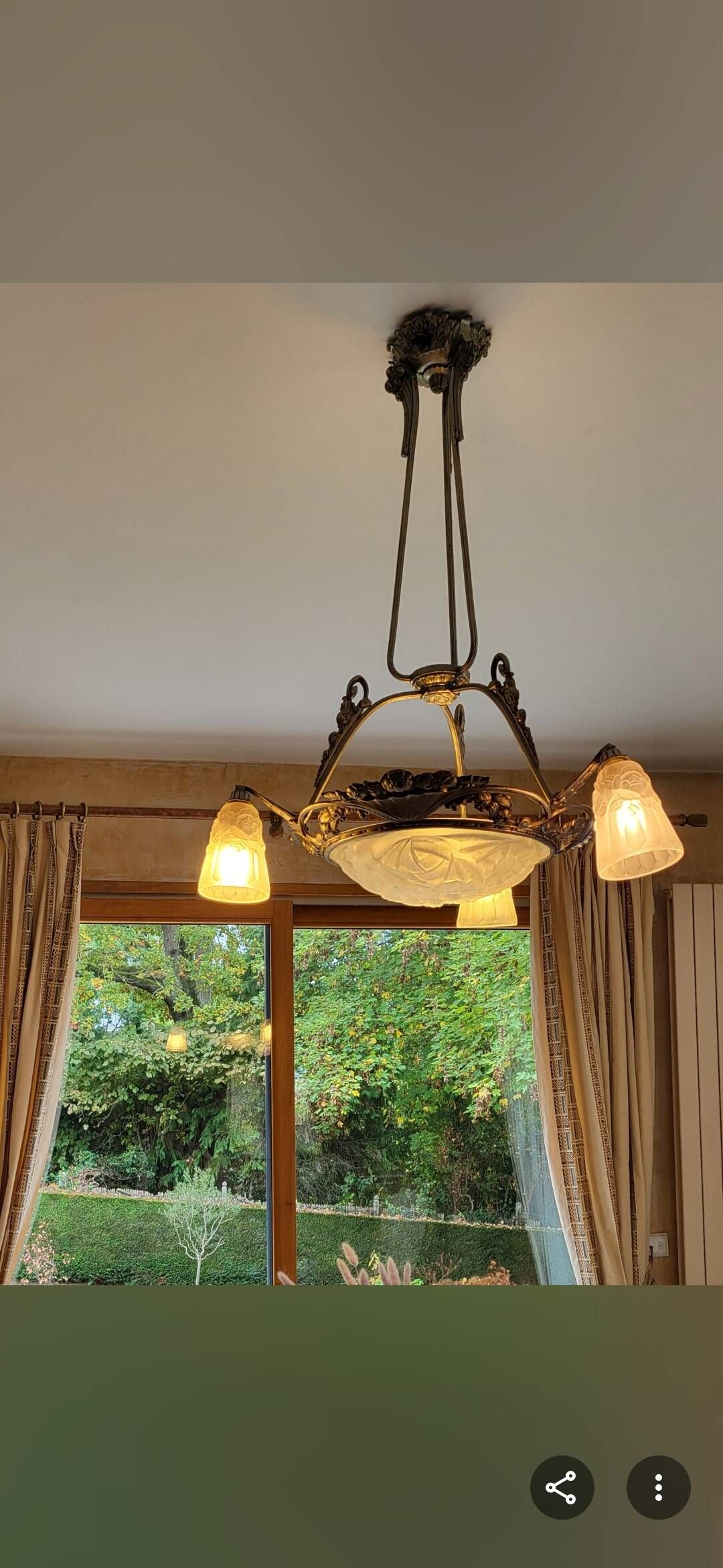 Art Deco Degué Chandelier