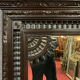 Breton Renaissance style mirror in solid oak with brown patina circa 1850