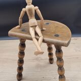 Stool tripod feet balls patina