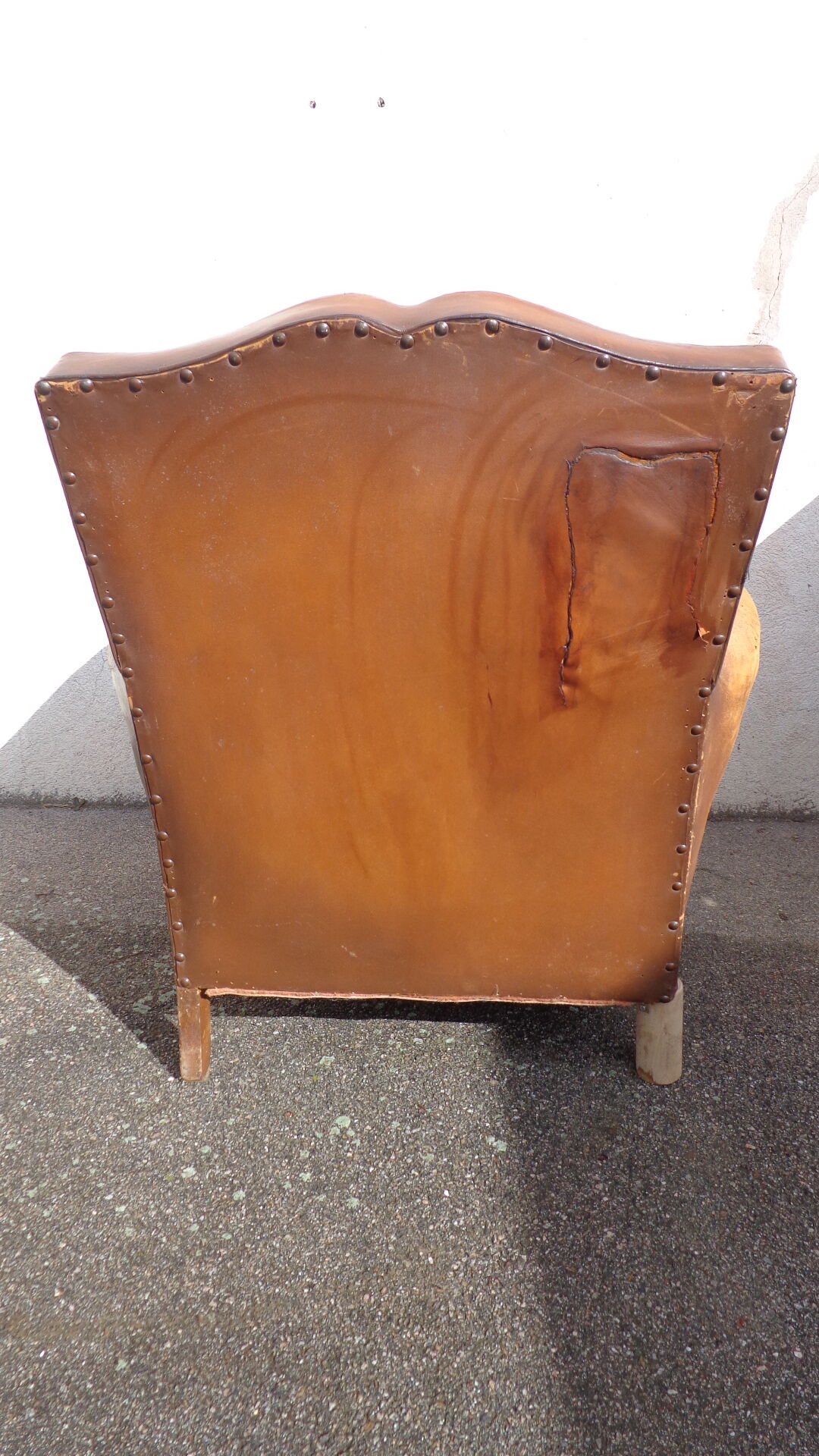 Mustache leather club chair