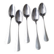 Set of 5 silver-plated metal soup spoons, Uniplat model