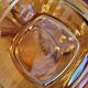 9 coupelles carrées vintage en verre fumé