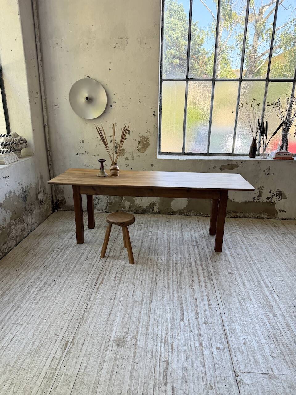 Walnut farmhouse table 2.10m from the 50s