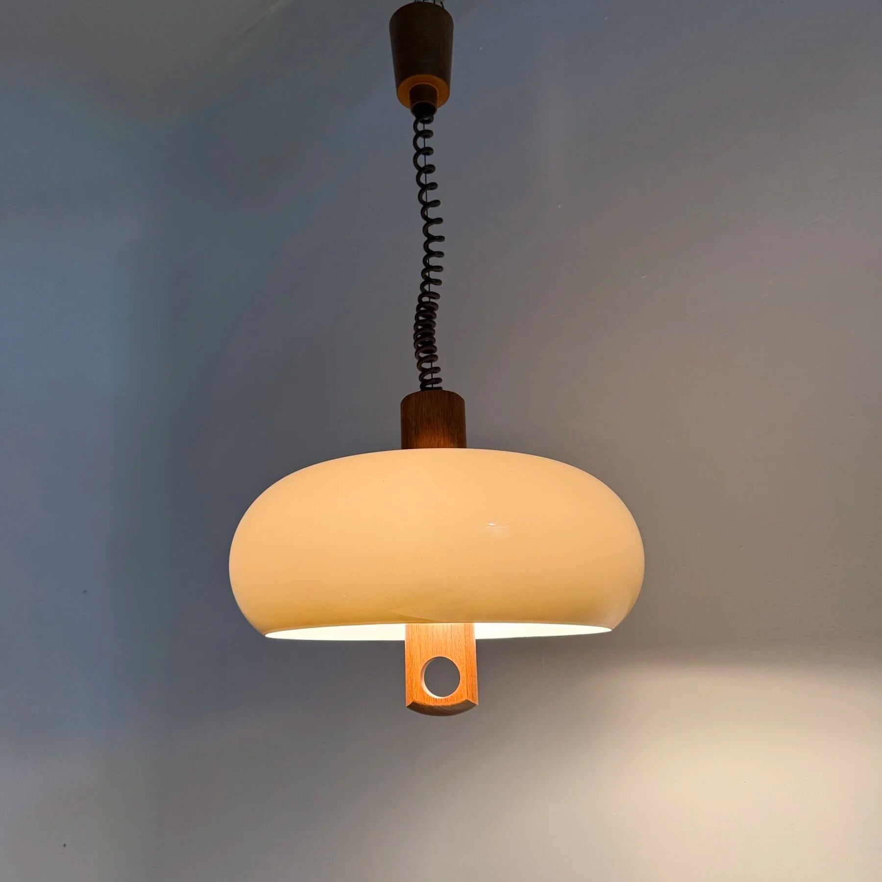 Mid-century space age pendant lamp Temde Leuchten, 1970s Germany
