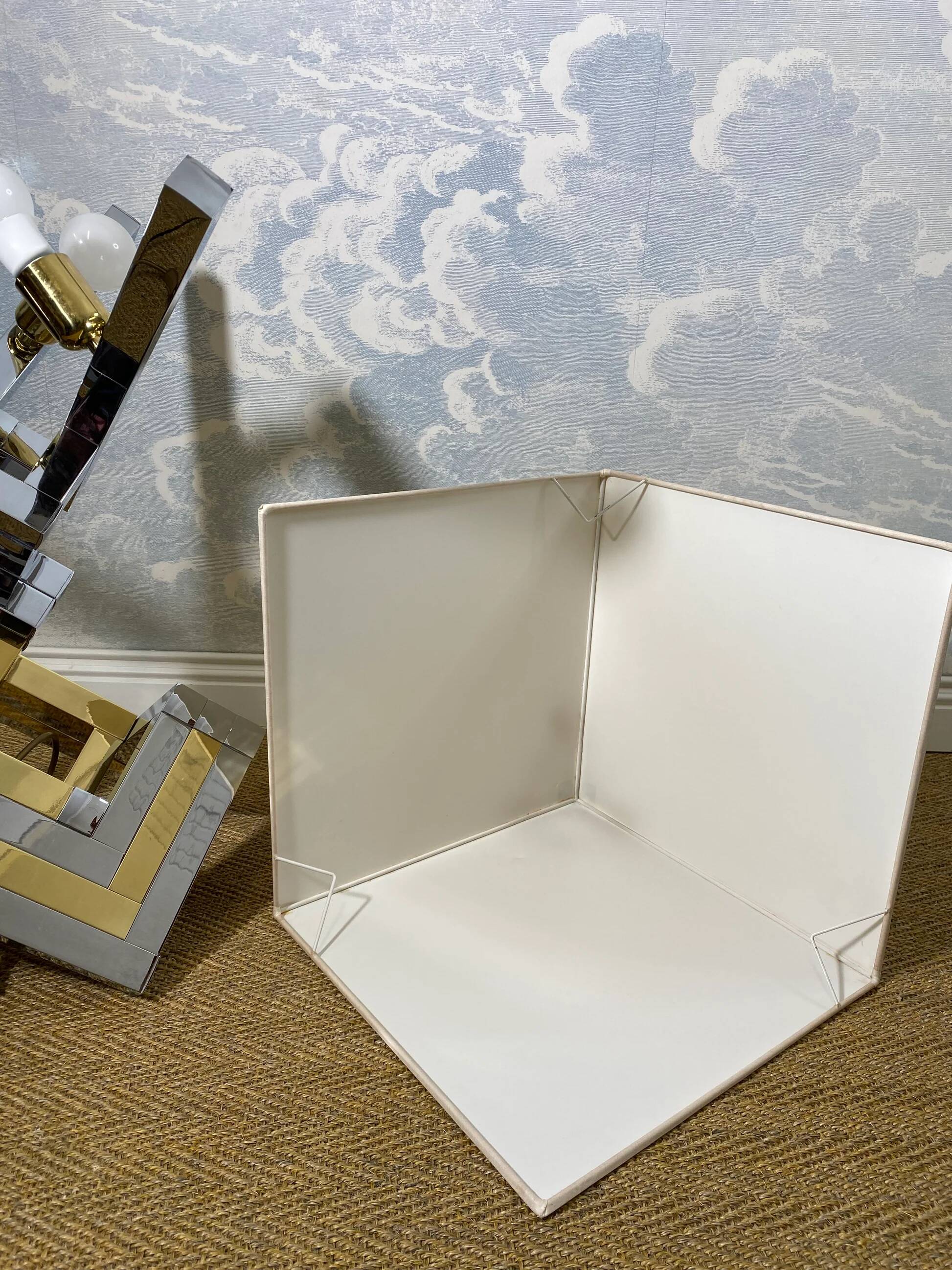 XXL two-tone table lamp in chrome and brass in the style of Willy Rizzo / Romeo Rega.