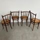 4 anciennes chaises de bistrot début 19 eme Josef Hoffmann bois cannage