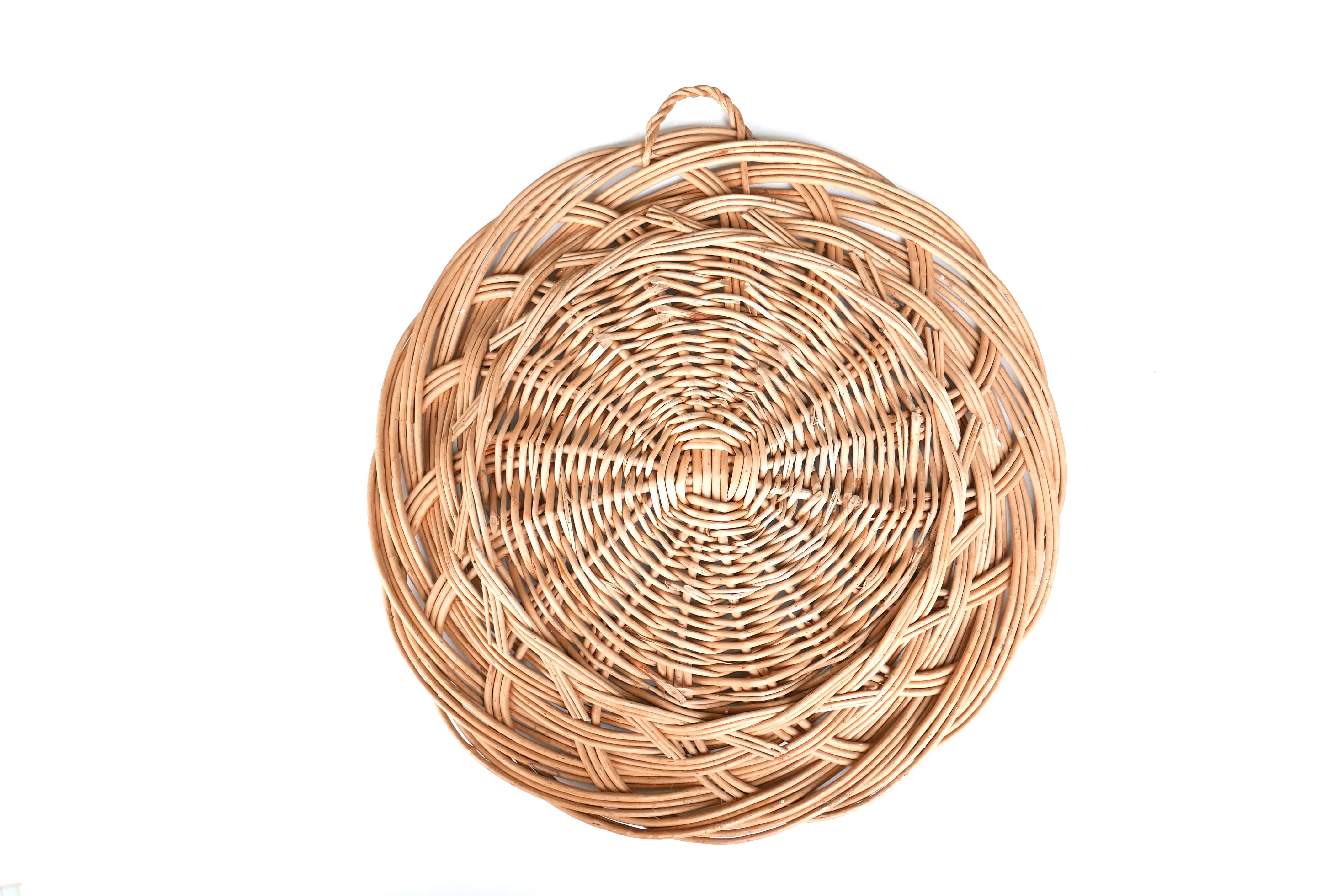 Round wicker or wall decoration, 1950s
