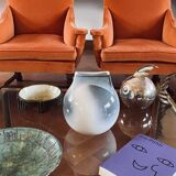 Mid-century Modern spherical gres vase, Franco Bucci Italy ca. 1970