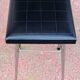 Black faux leather and chrome stool. 1970s, vintage seventies decor.