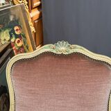 Louis XV style seat and bench set in pink fabric