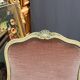 Louis XV style seat and bench set in pink fabric