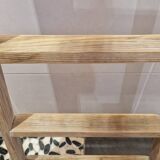 Vintage pine towel rack shelf ladder