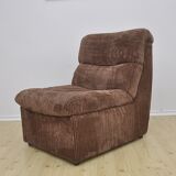 Brown corduroy modular sofa, 70s