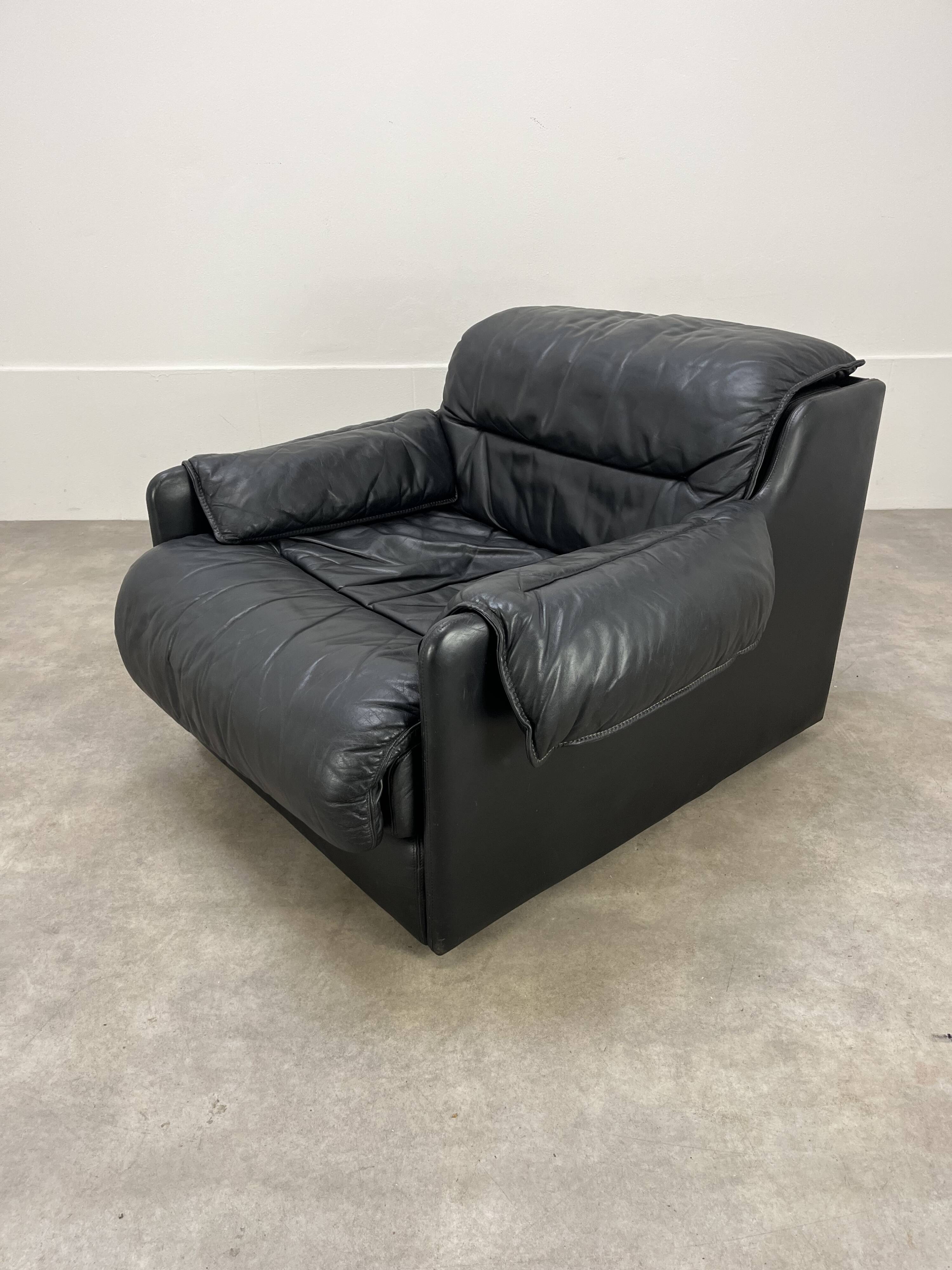 Fauteuil convertible cuir de Dreipunkt, années 70
