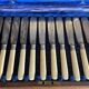 Box of 24 ivory and engraved silver metal cutlery - 19th century