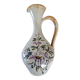 Carafe ou cruche en grès motifs floraux peints à la main