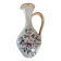 Carafe ou cruche en grès motifs floraux peints à la main