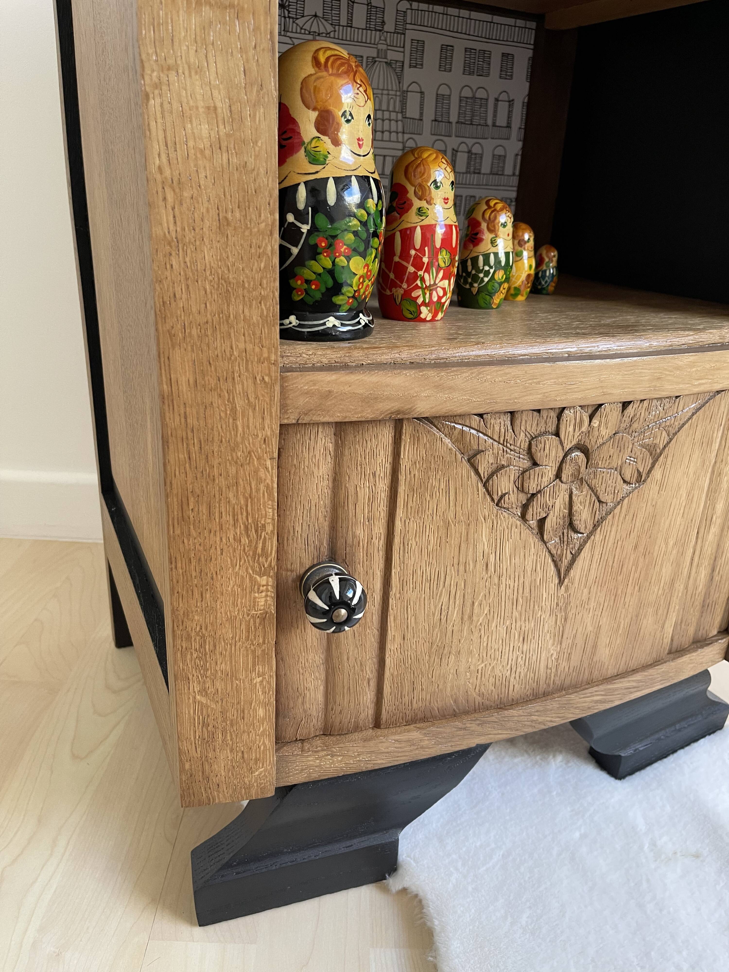 black Art Deco bedside table
