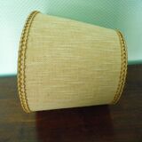 Wooden Desk Lamp with Geometric Design and Fabric Shade, France