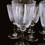 8 verres en cristal gravés