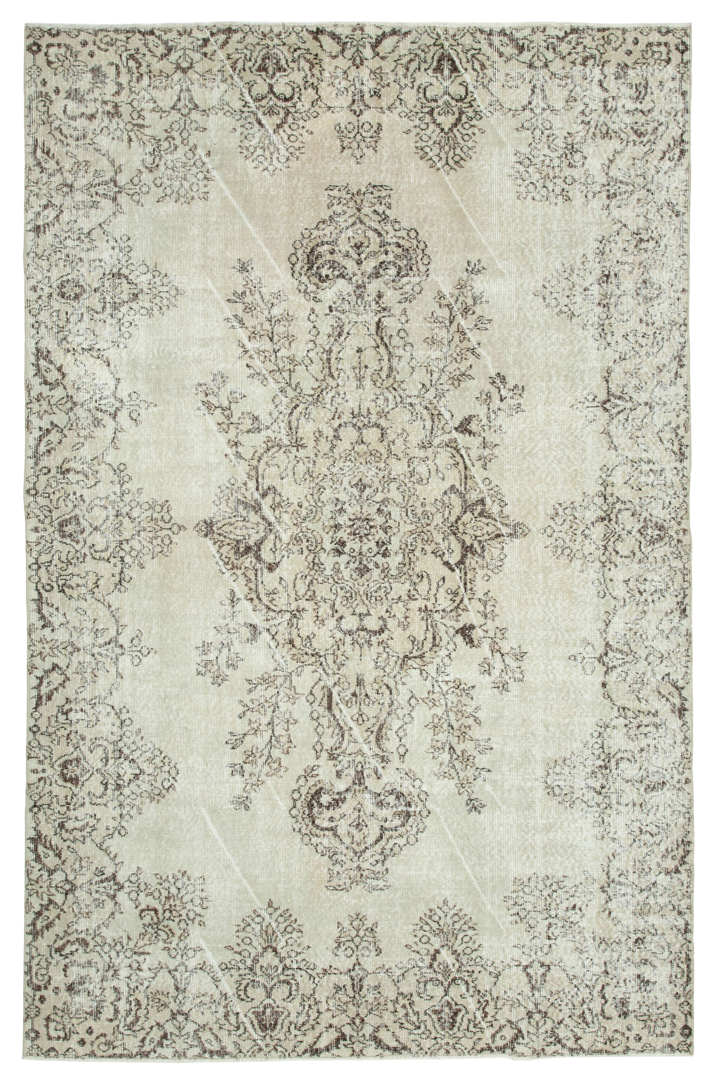 Hand-Knotted One-of-a-Kind Turkish Beige Rug 200 cm x 305 cm - 25312