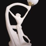 Art Deco lamp with stoneware resin sculpture, 1960s