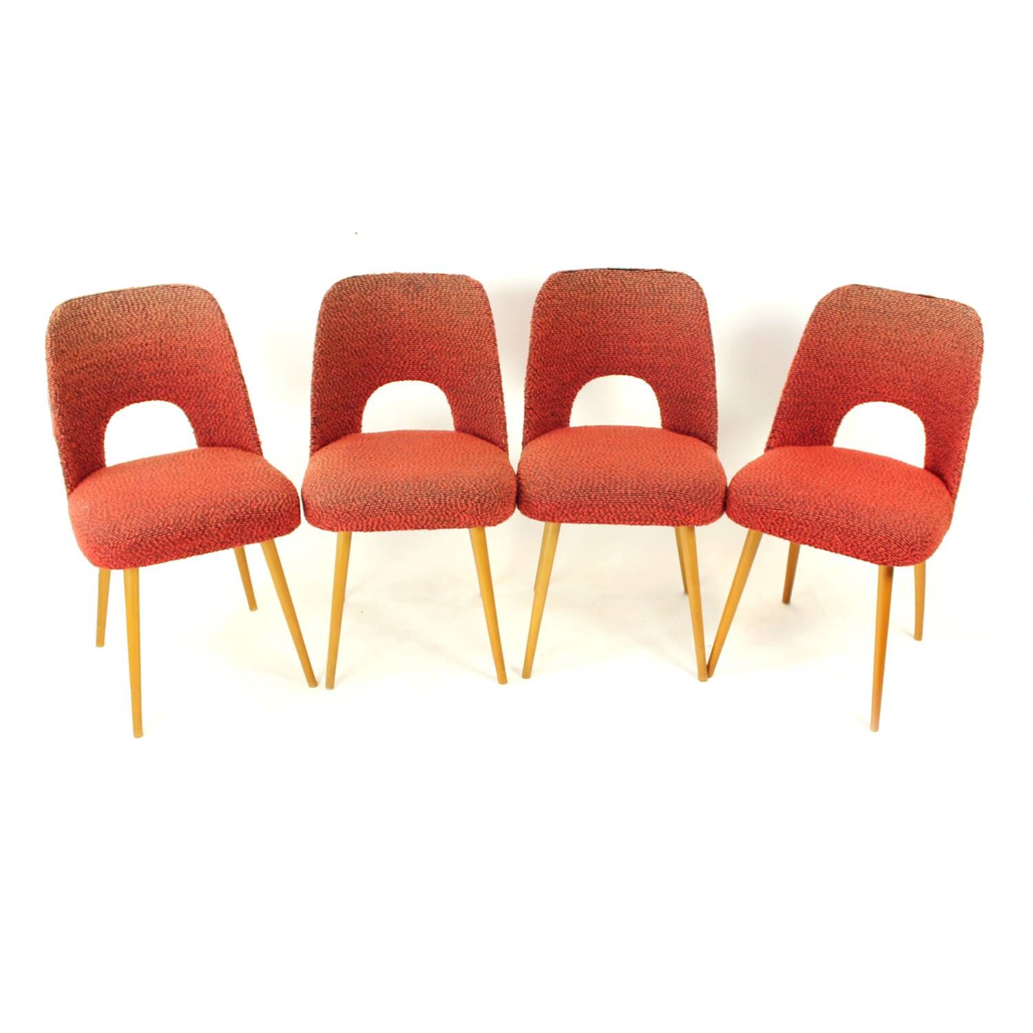 Vintage Dining Chairs By Oswald Heardtl For Ton, Czechoslovakia 1960s, Set