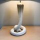 Vintage white ceramic cobra table lamp, 1970s. Attributed to Tommaso Barbi.
