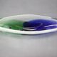 Bol en verre d'art Czechoslovakien Novy Bor bleu et vert, années 1960