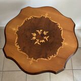 Old small marquetry pedestal table