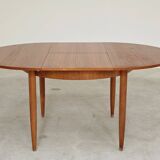 Round extending table, light oak, East Germany, 1960s