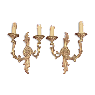 Pair of bronze wall sconces rococo