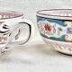 2 anciennes tasses + sous-tasses à thé porcelaine Sarreguemines Minton
