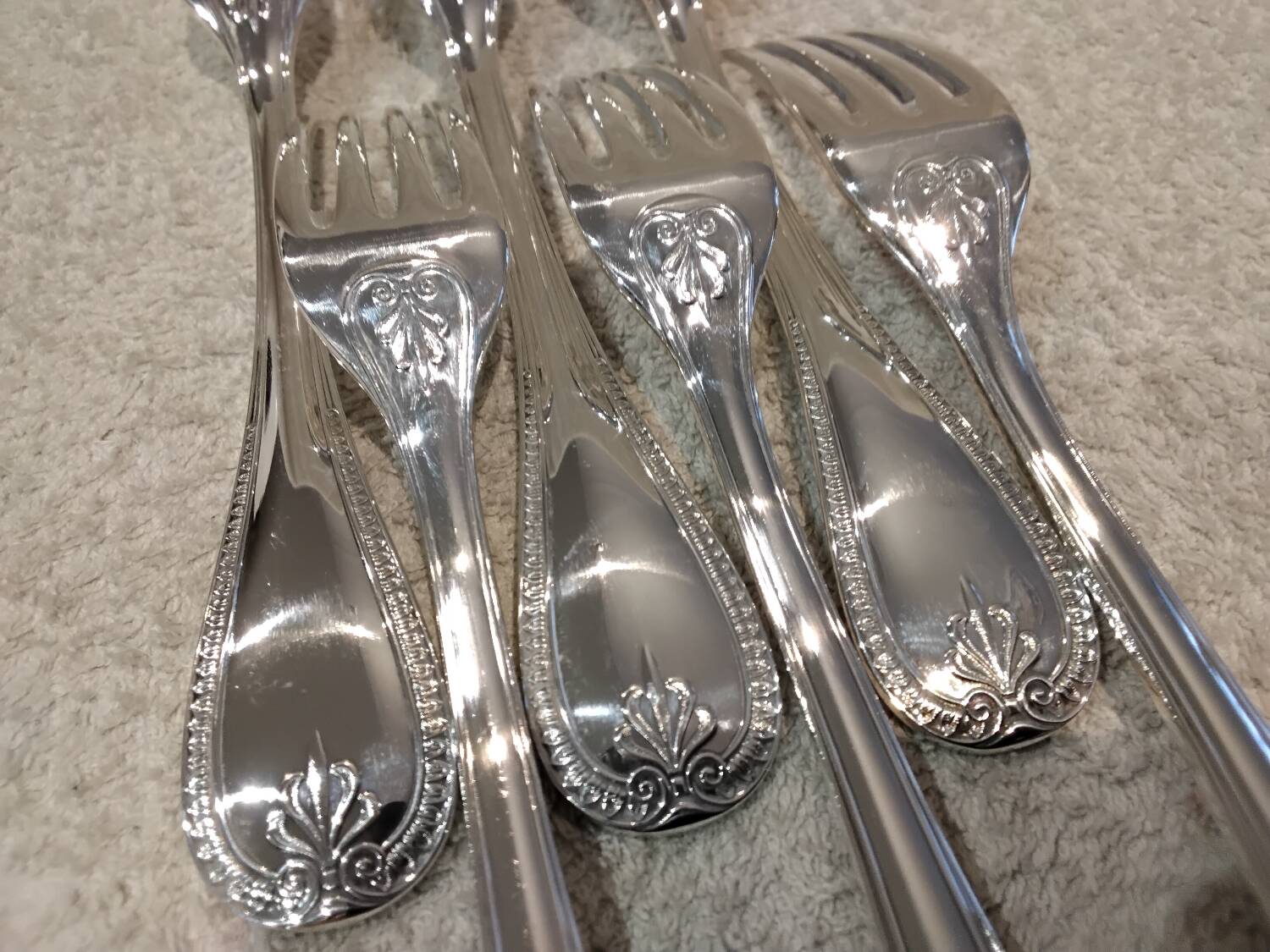6 silver-plated table forks by Christofle Malmaison