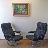 Scandinavian design leather armchair 70s