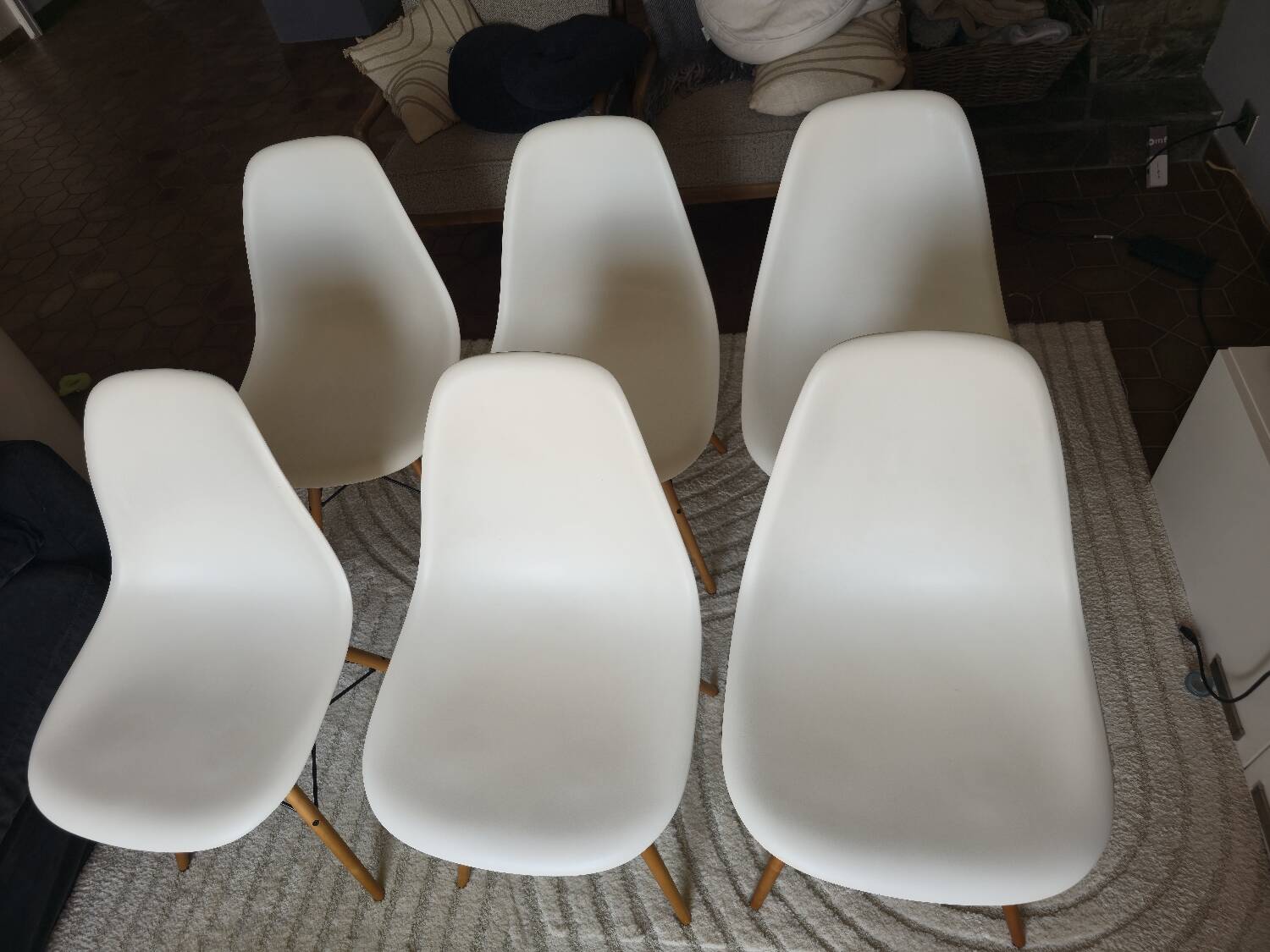 Lot de 6 chaises EAMES PLASTIC DSW Voltex