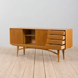 Scandinavian oak sideboard with sliding doors and 4 drawers