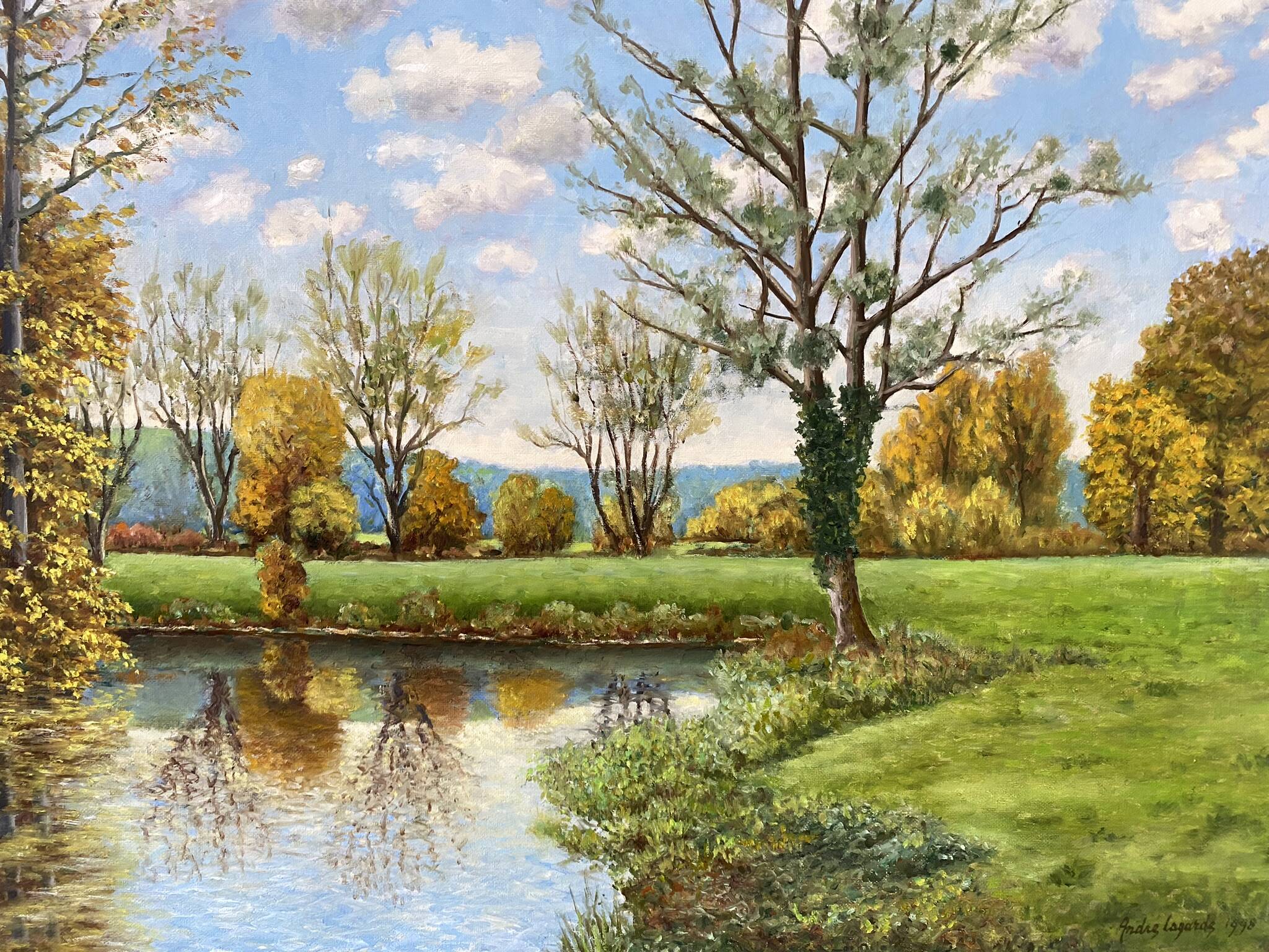 Green landscape signed in 1998