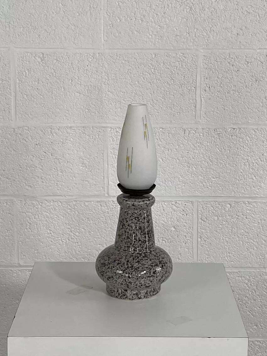Vintage ceramic and opaline lamp