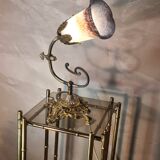 bronze lamp napoleon style lll 4 kg 36x27 cm tulip type muller unsigned
