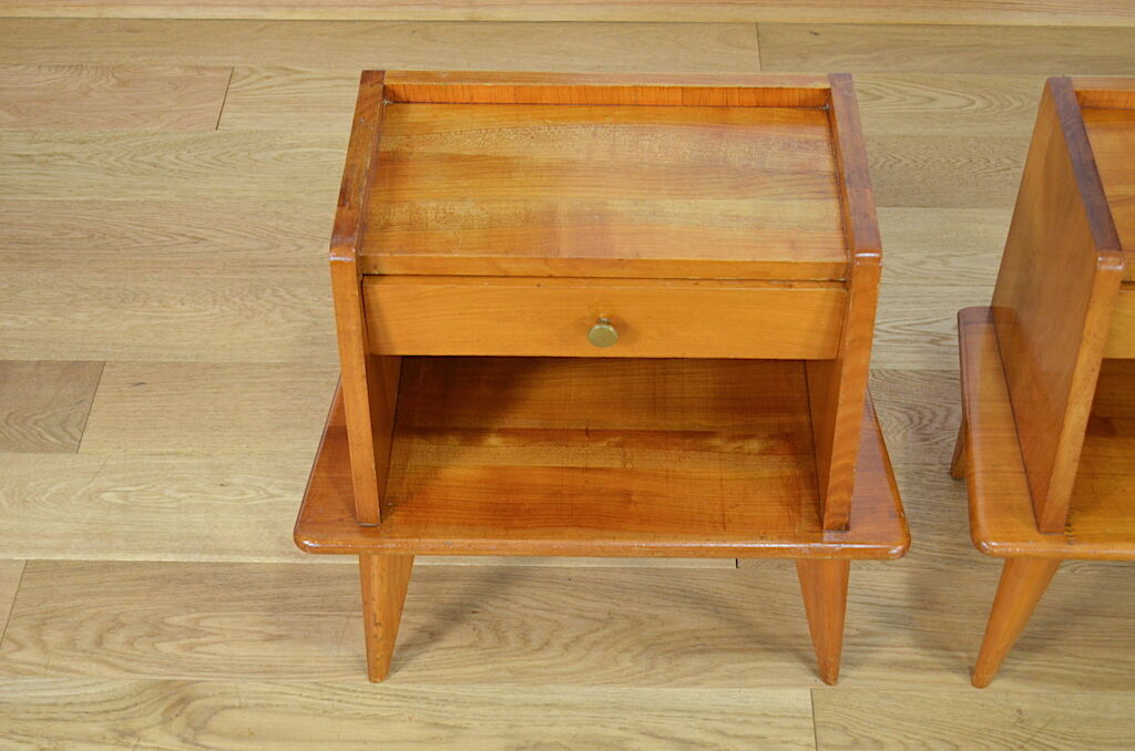 Pair of feet compas side tables - 1950