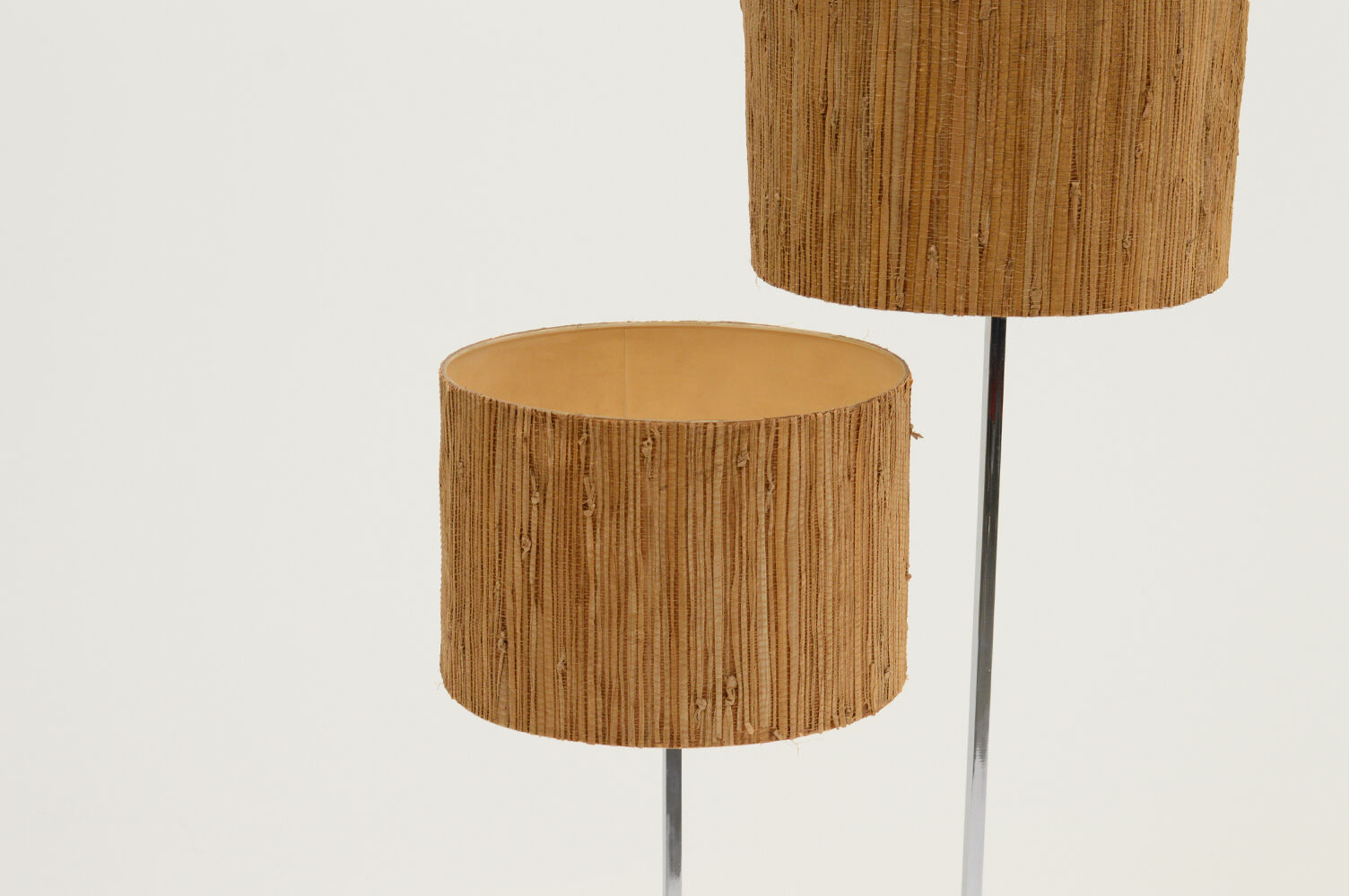 Double shade teak and chrome floor lamp, 60s.