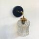 Old swan neck wall light in brass and thick glass tulip LAMP-7101