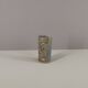 Signed vase in enamelled sandstone with stylized face