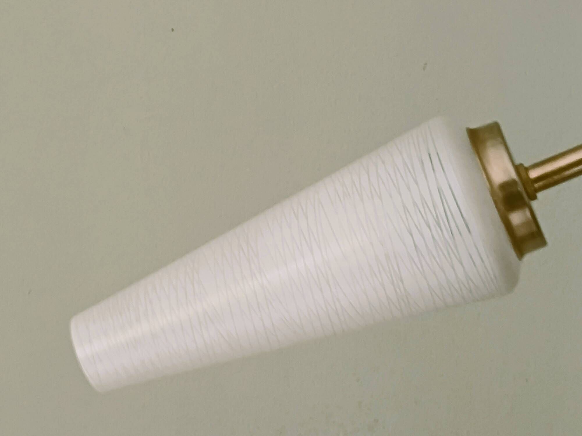 Brass chandelier with conical lampshades from the 1970s