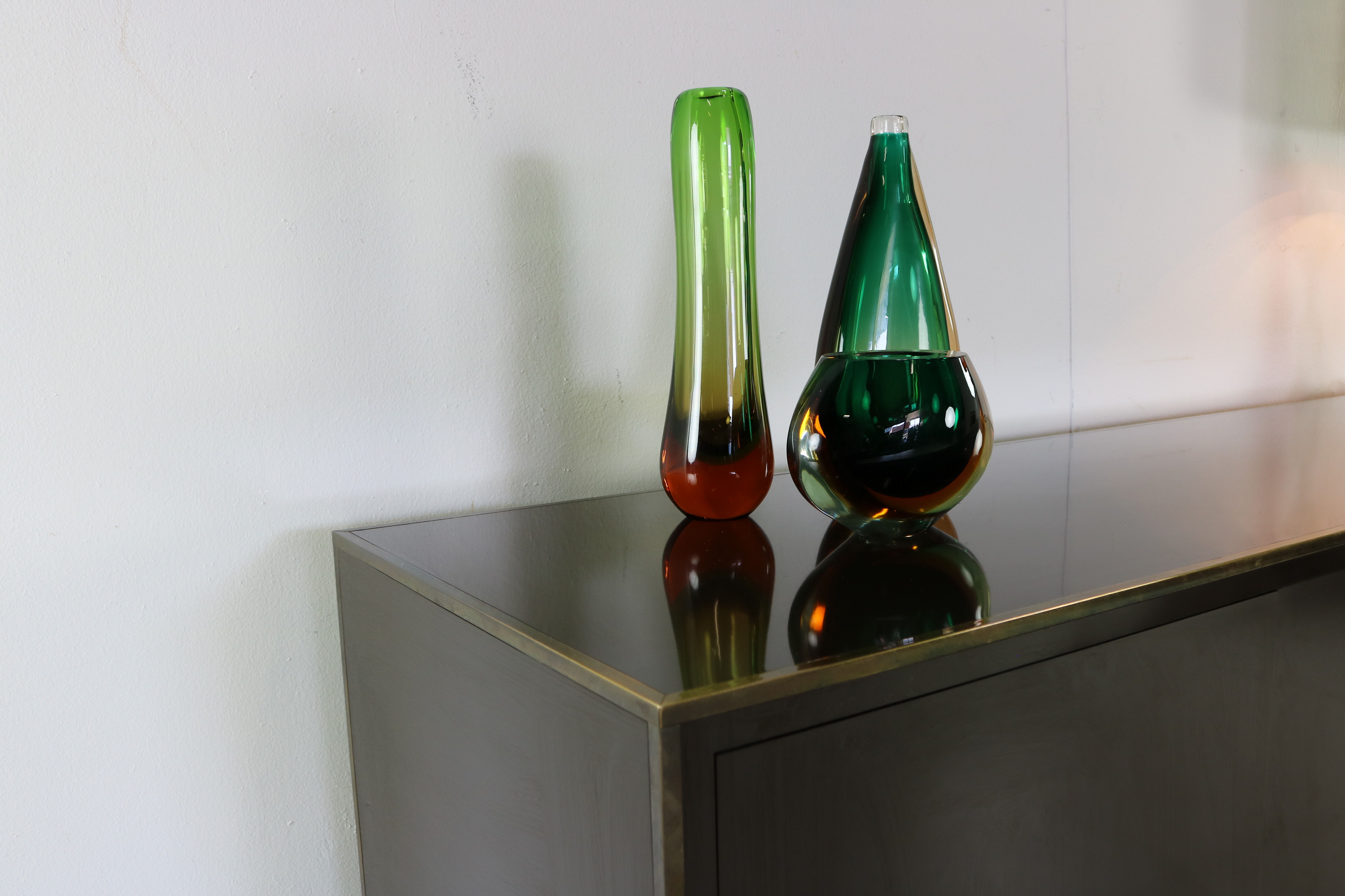 Ensemble de trois vases de Nils Landberg pour Orrefors Suède