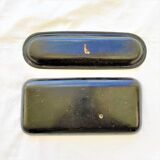 oval and rectangular trays / papier-mâché with golden stars NAPOLEON III / 1set of 2 pieces