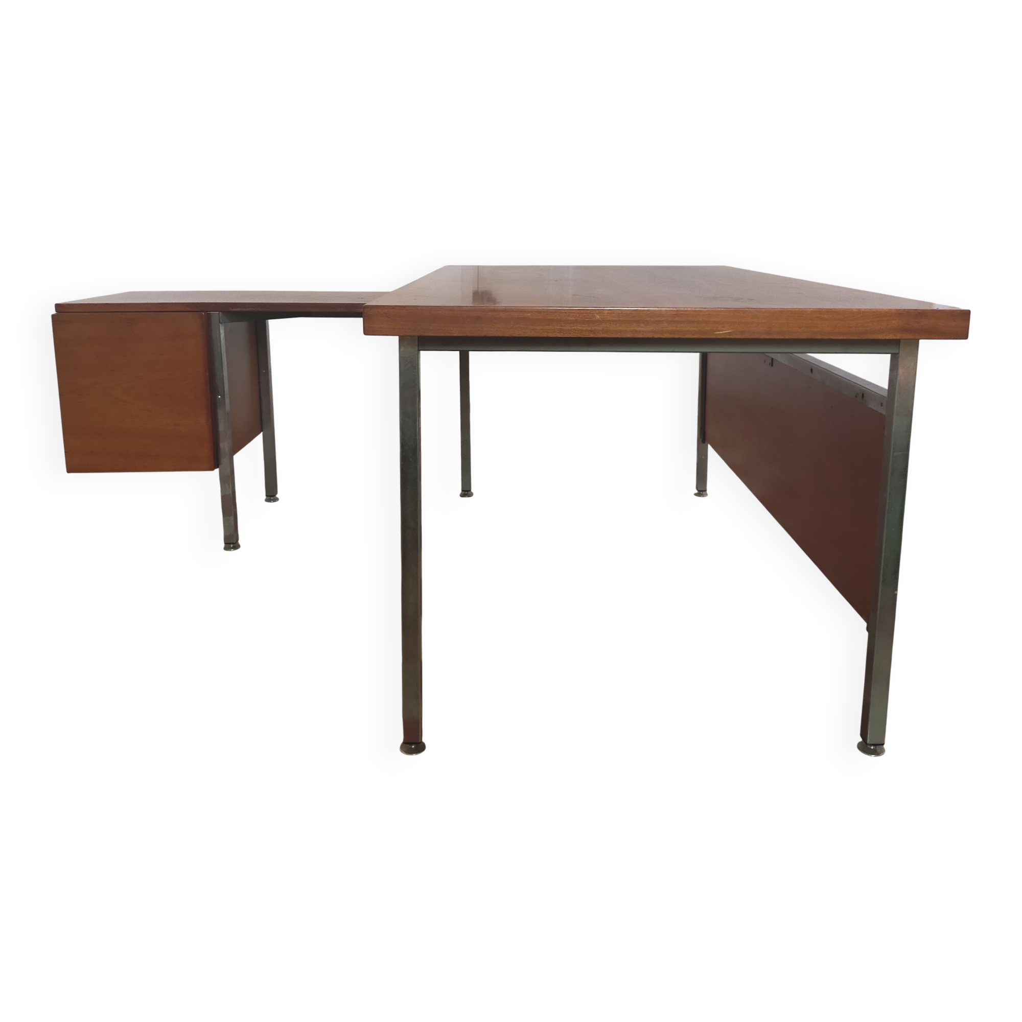 Bureau à caisson amovible dans le goût de Florence Knoll